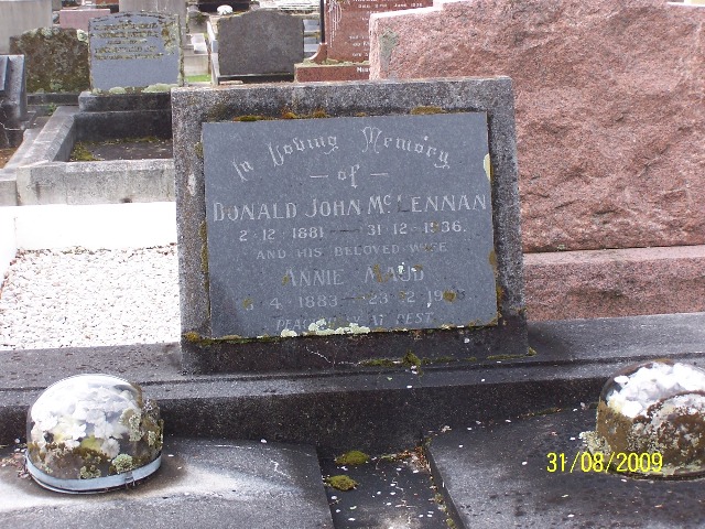 Photo of headstones/Donald John McLennan d1936 hdstn Taihape cem
